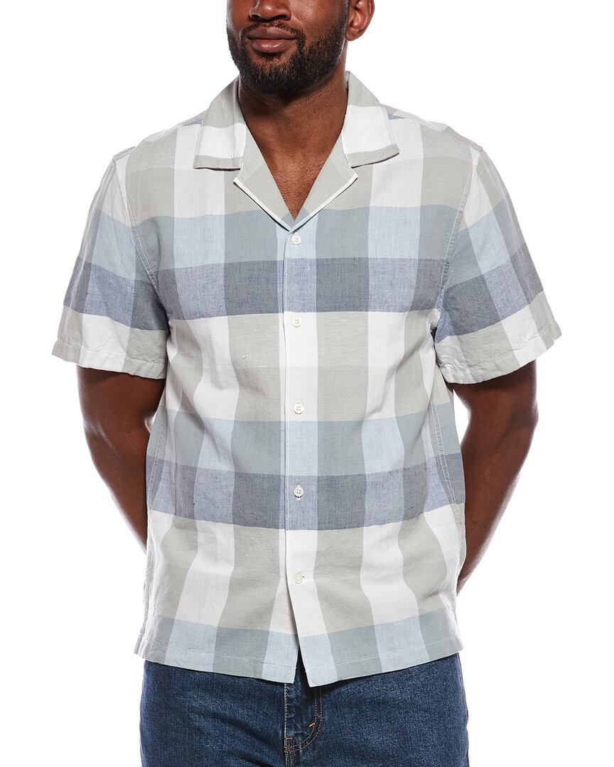 Camisa de mezcla de lino de manga corta