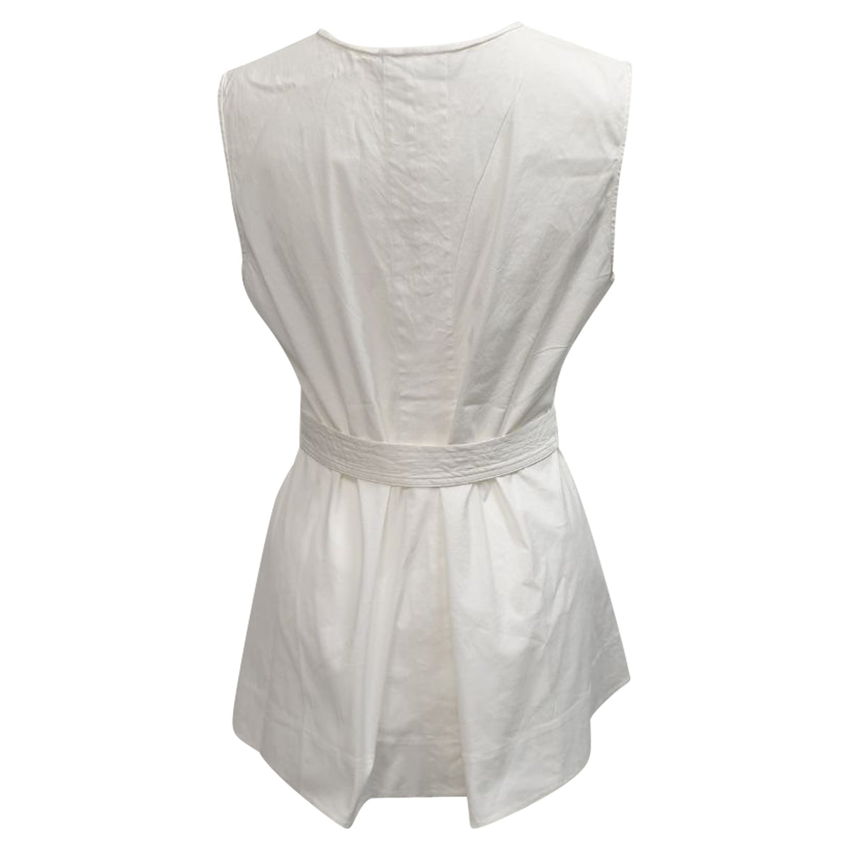 Blusa de algodón sin mangas color blanco
