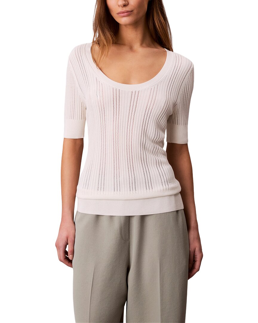 Calvin Klein Top Pointelle Tejido Fino
