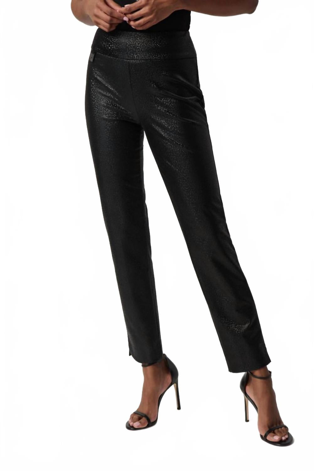 Pantalón de efecto cuero de corte ajustado color negro