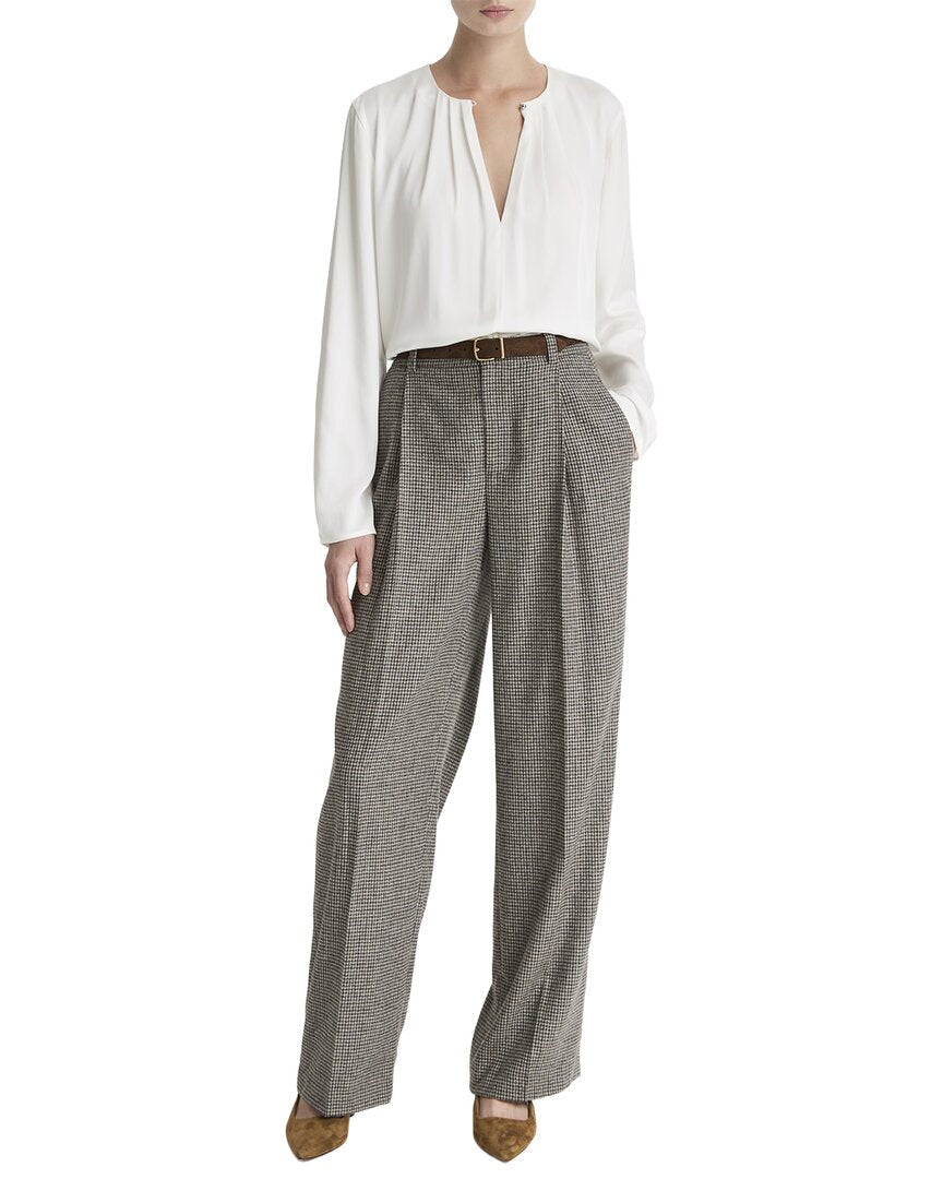 Blusa de mezcla de seda con pliegues