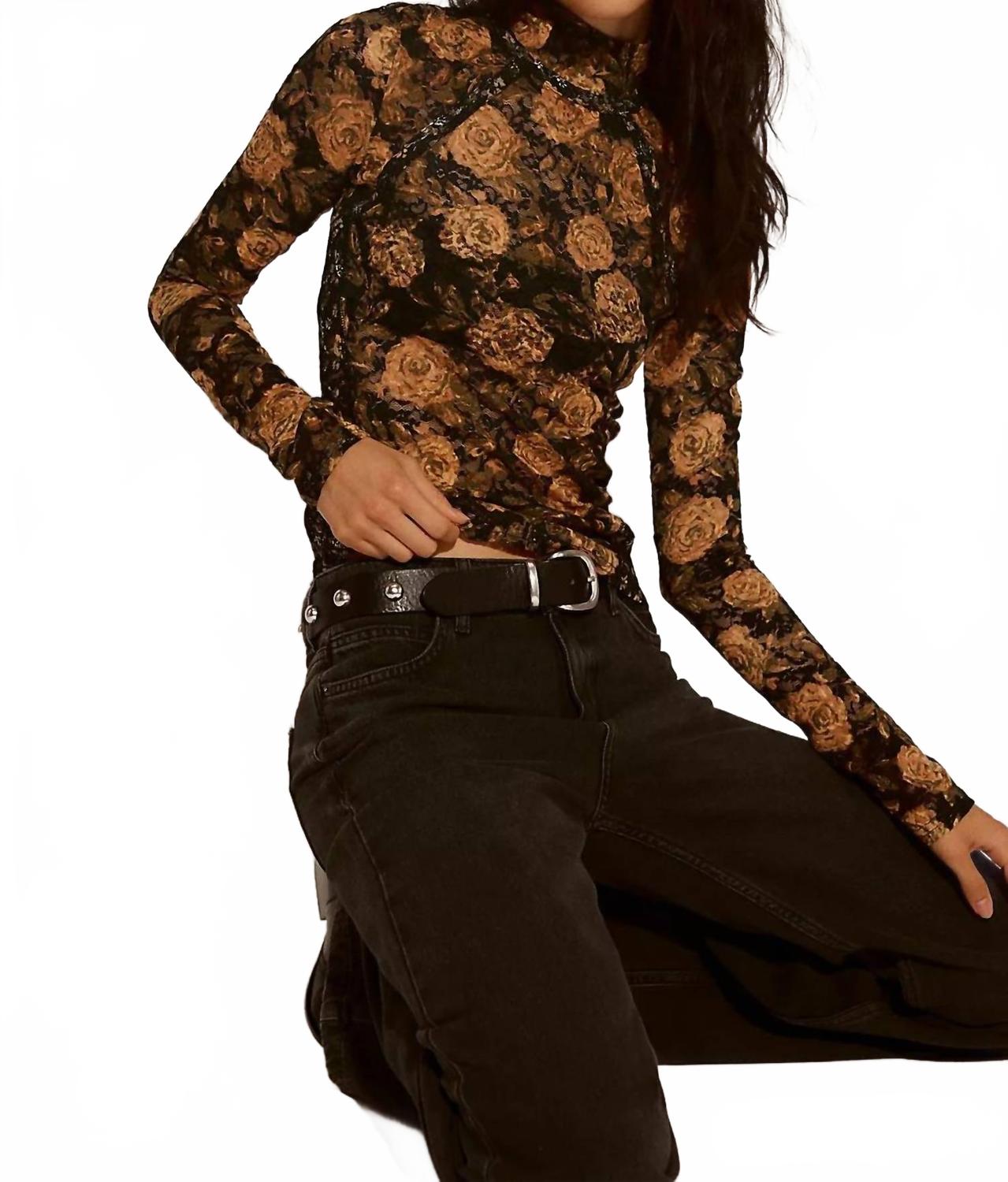 Top de manga larga color negro