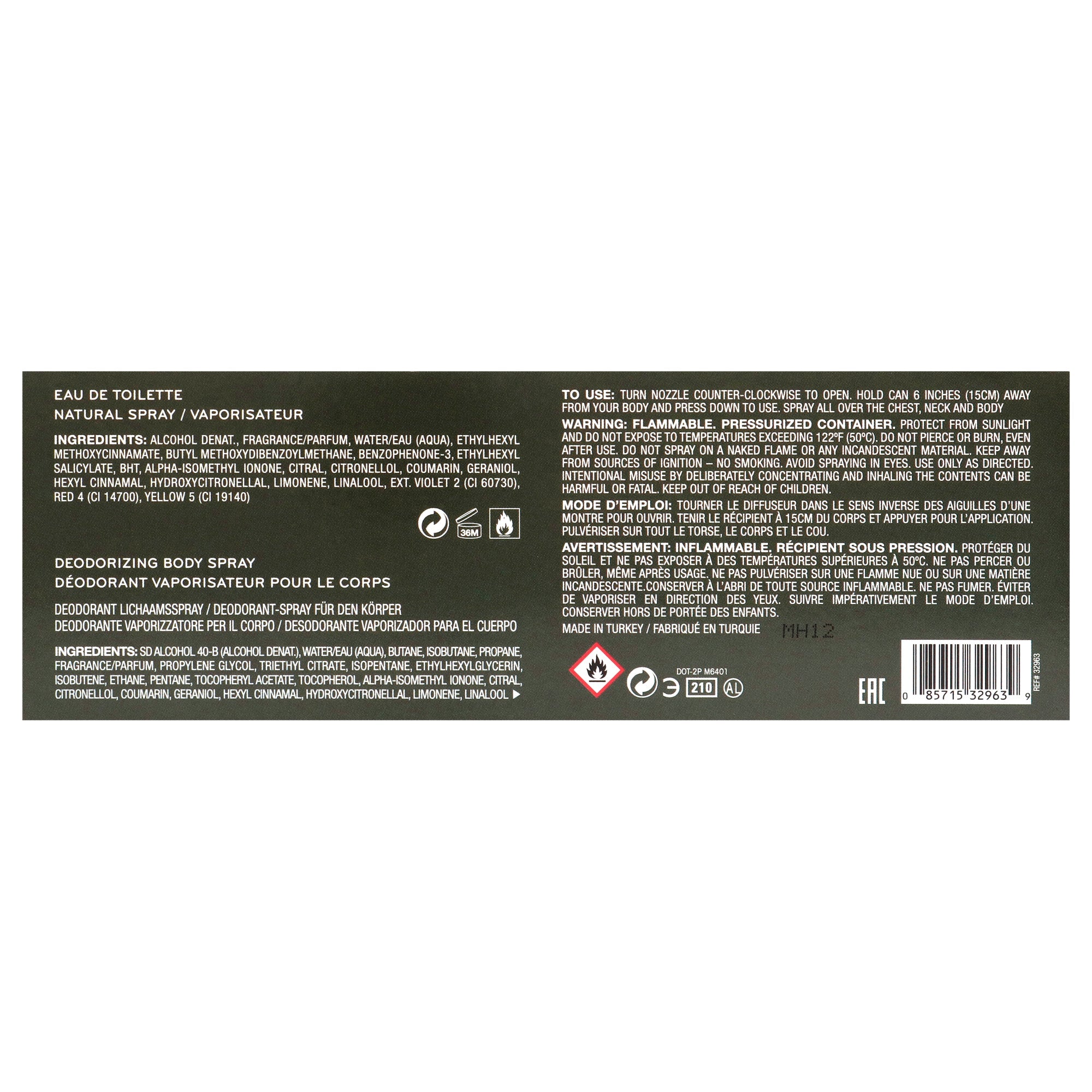 Set de fragancias de hombre (2 unidades) eau de toilette 3,4 oz + 6 oz