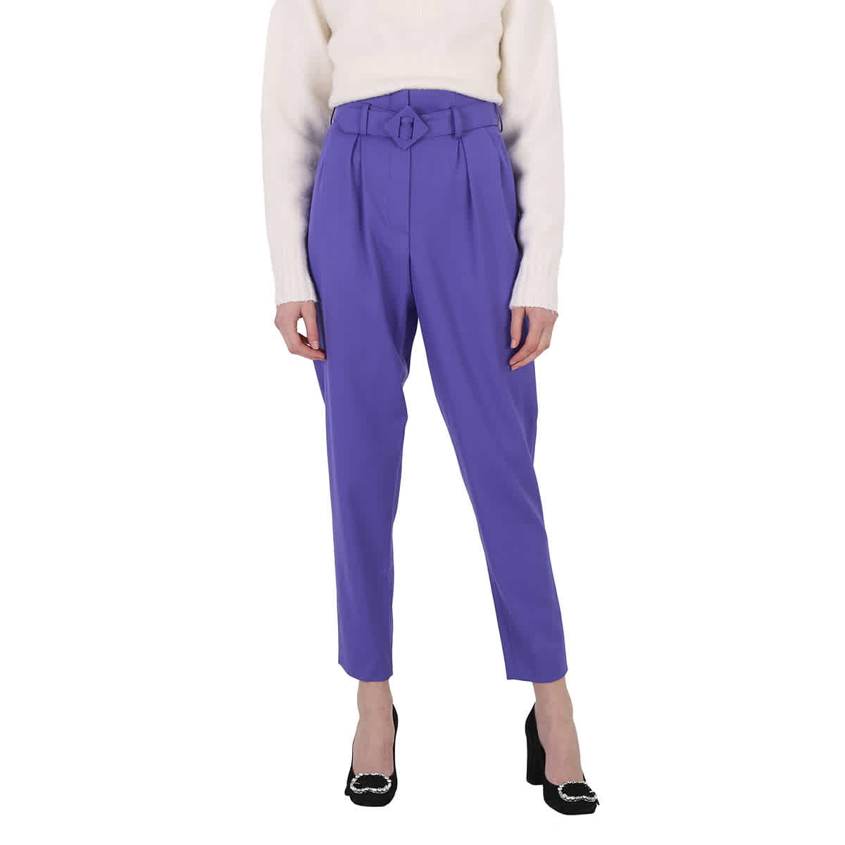 Pantalón de mujer de corte recto color violeta
