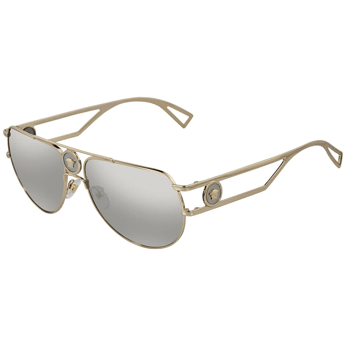 Gafas de sol de hombre color gris claro y plateado