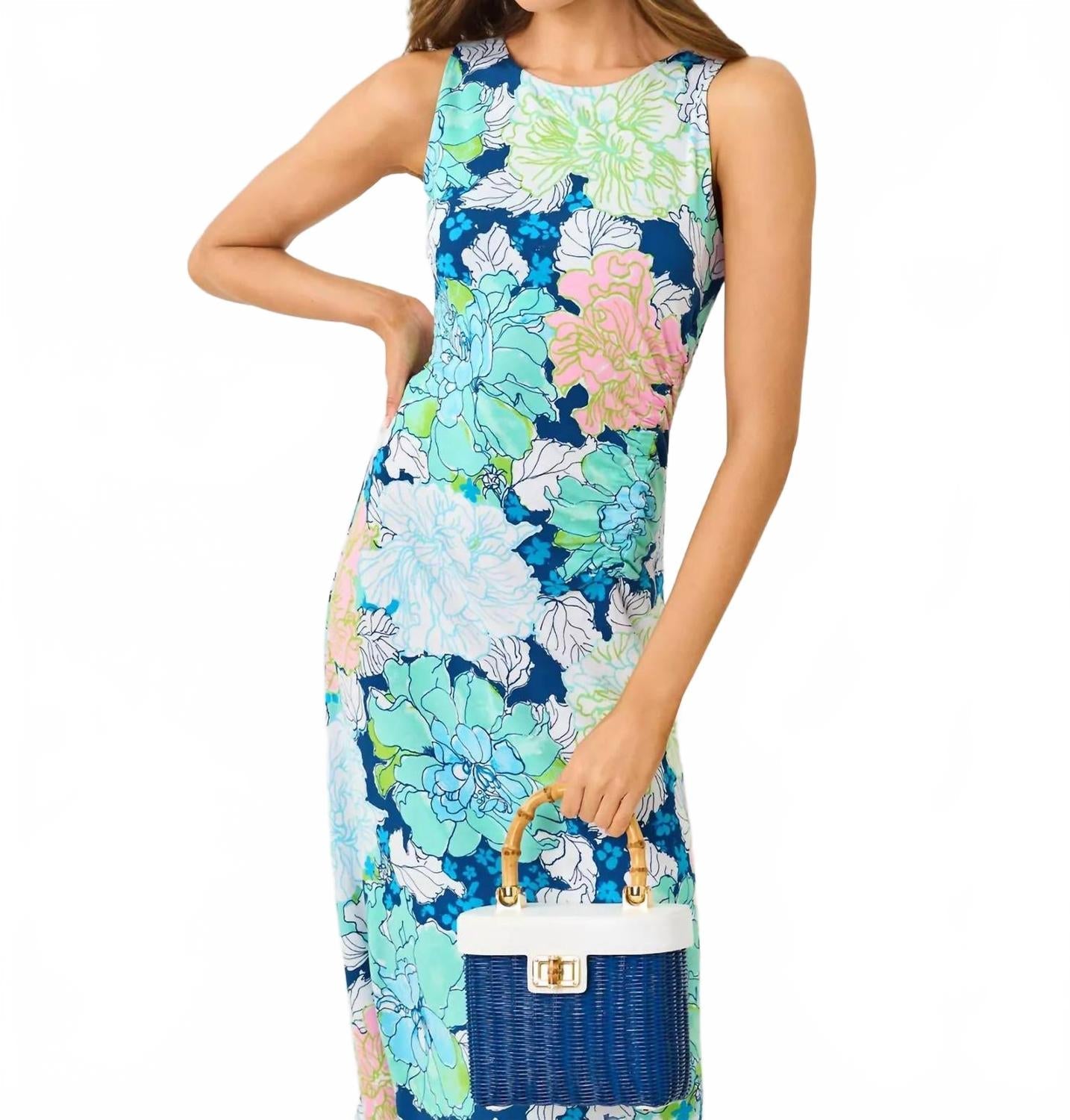 Vestido largo color azul marino