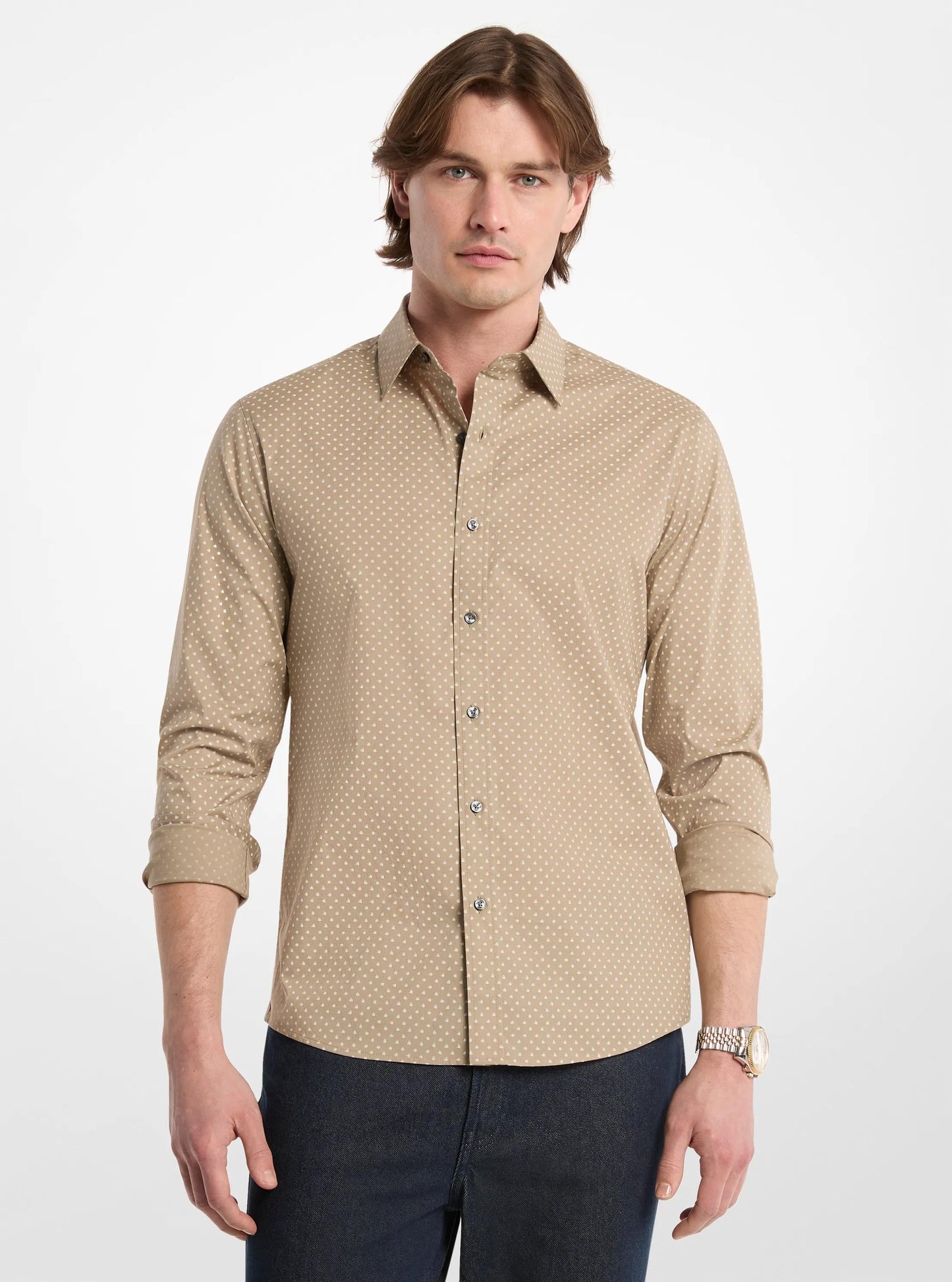 Camisa de algodón de lunares