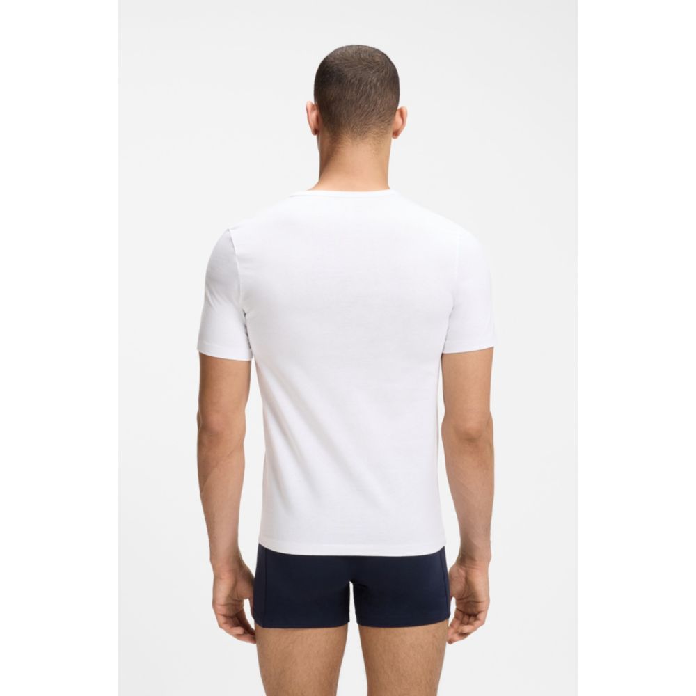 Camiseta interior (3 unidades) de algodón con bordado