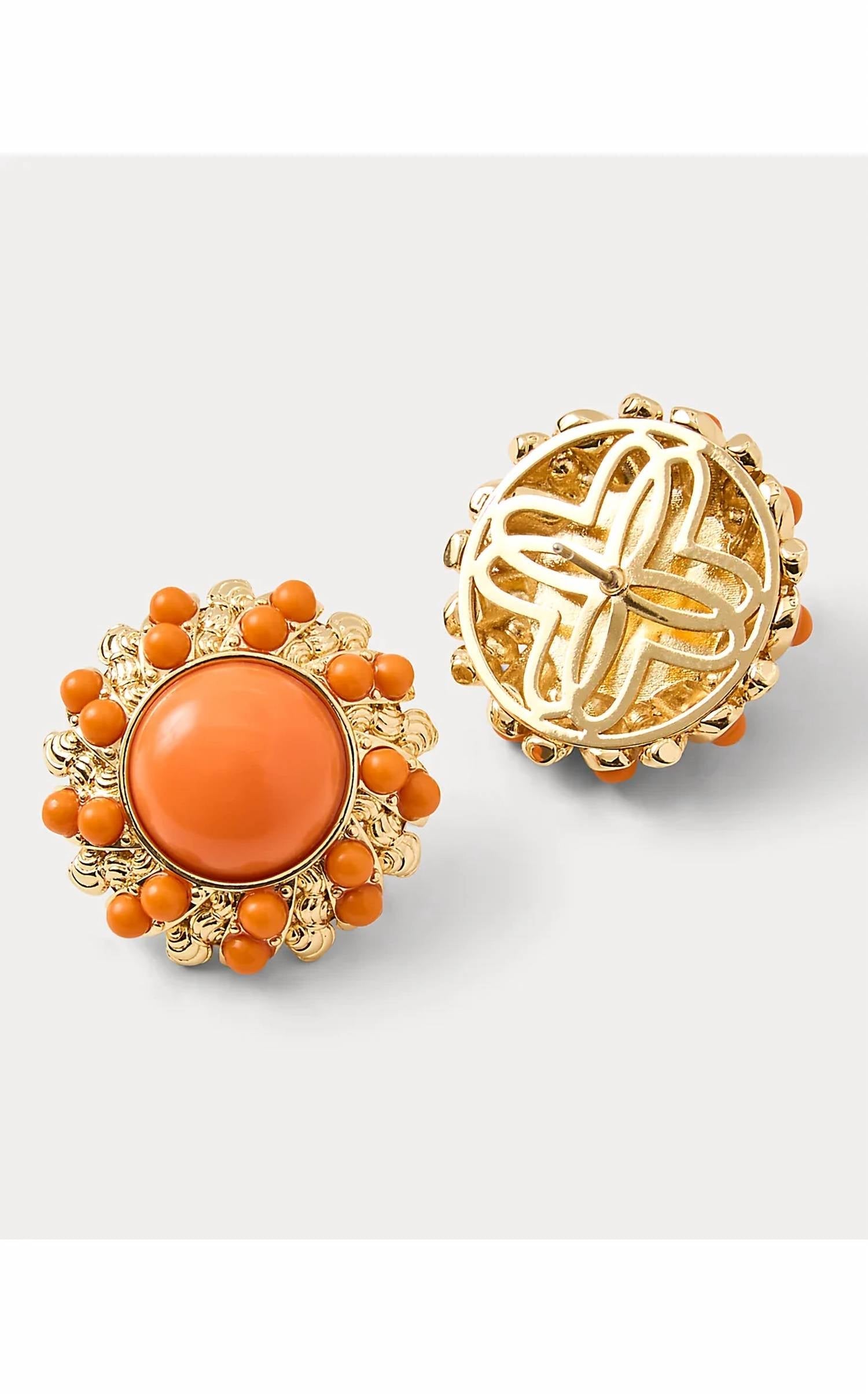 Aretes de mujer color naranja