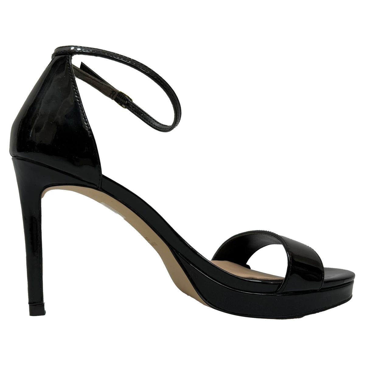 Sandalias de cuero con plataforma color negro
