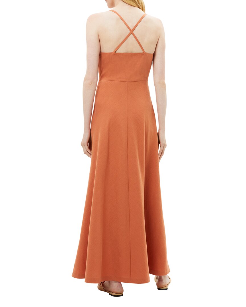 Vestido de mezcla de lino largo