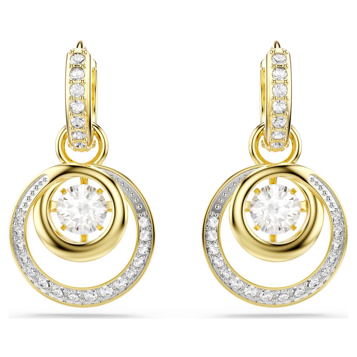 Aretes color blanco y dorado