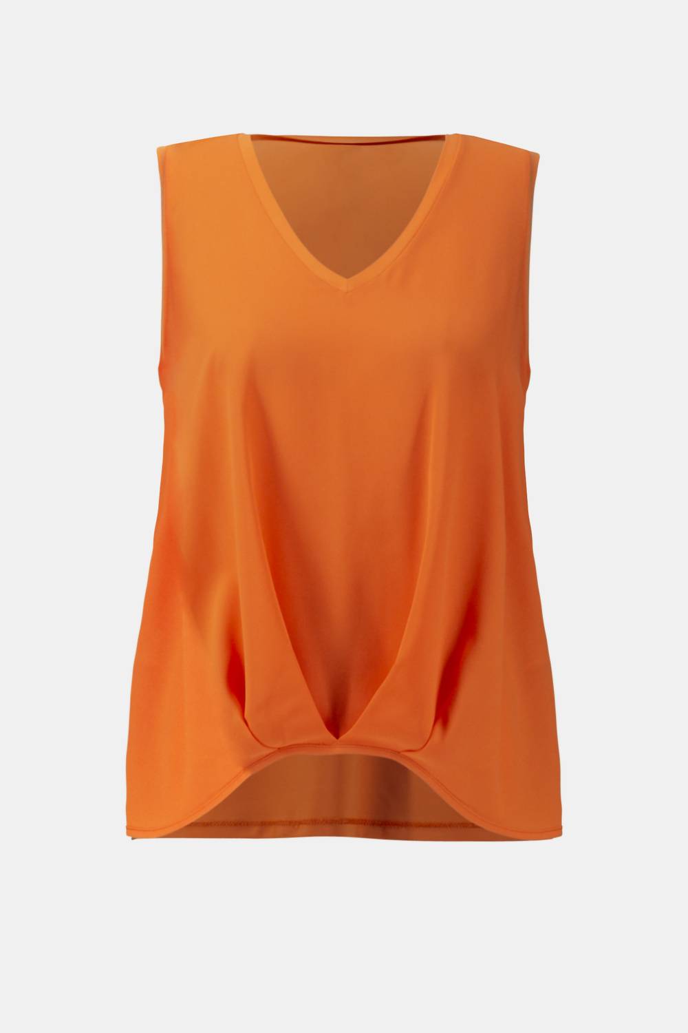 Suéter sin mangas con cuello en V color naranja