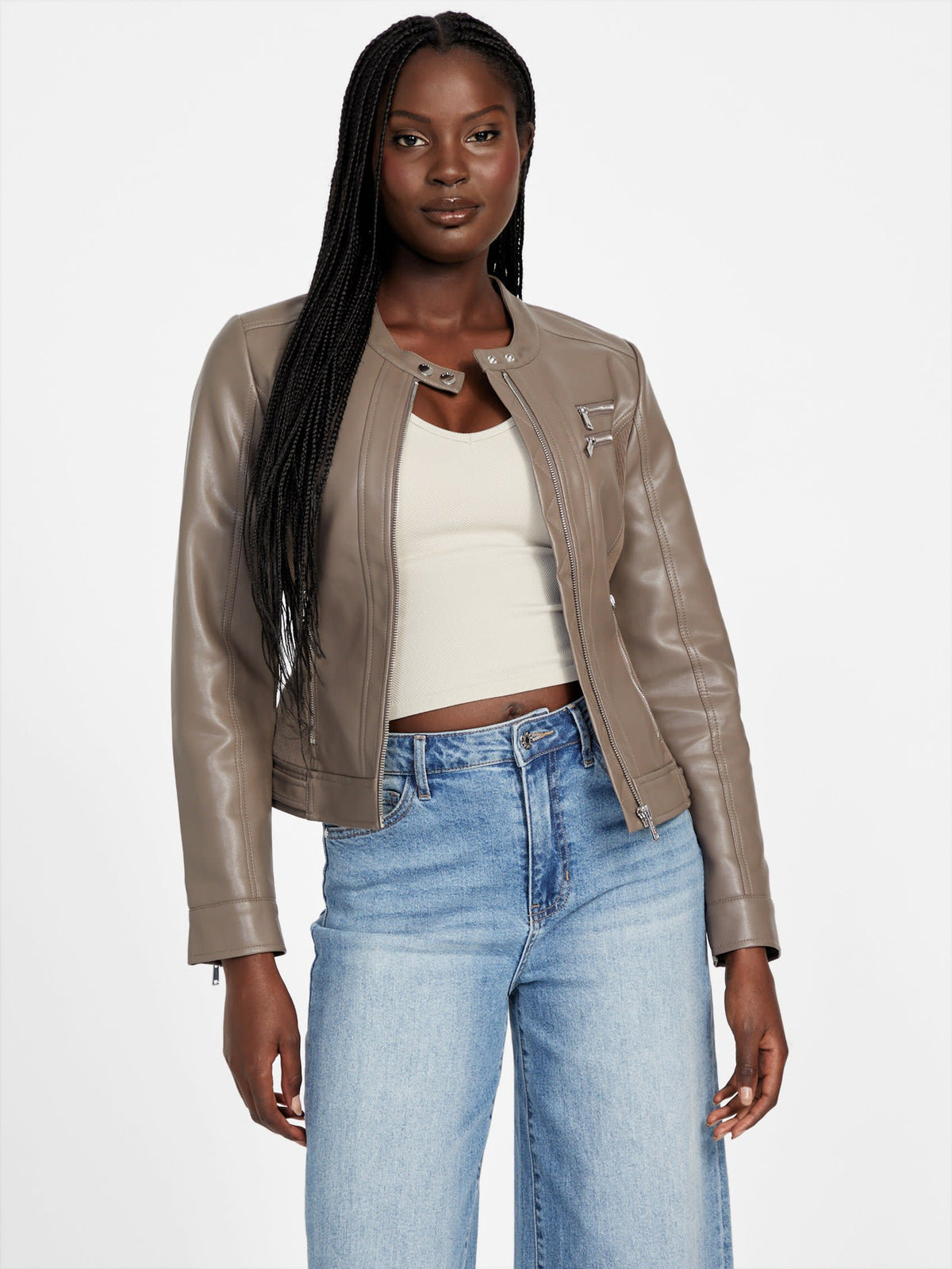 Chaqueta de efecto cuero
