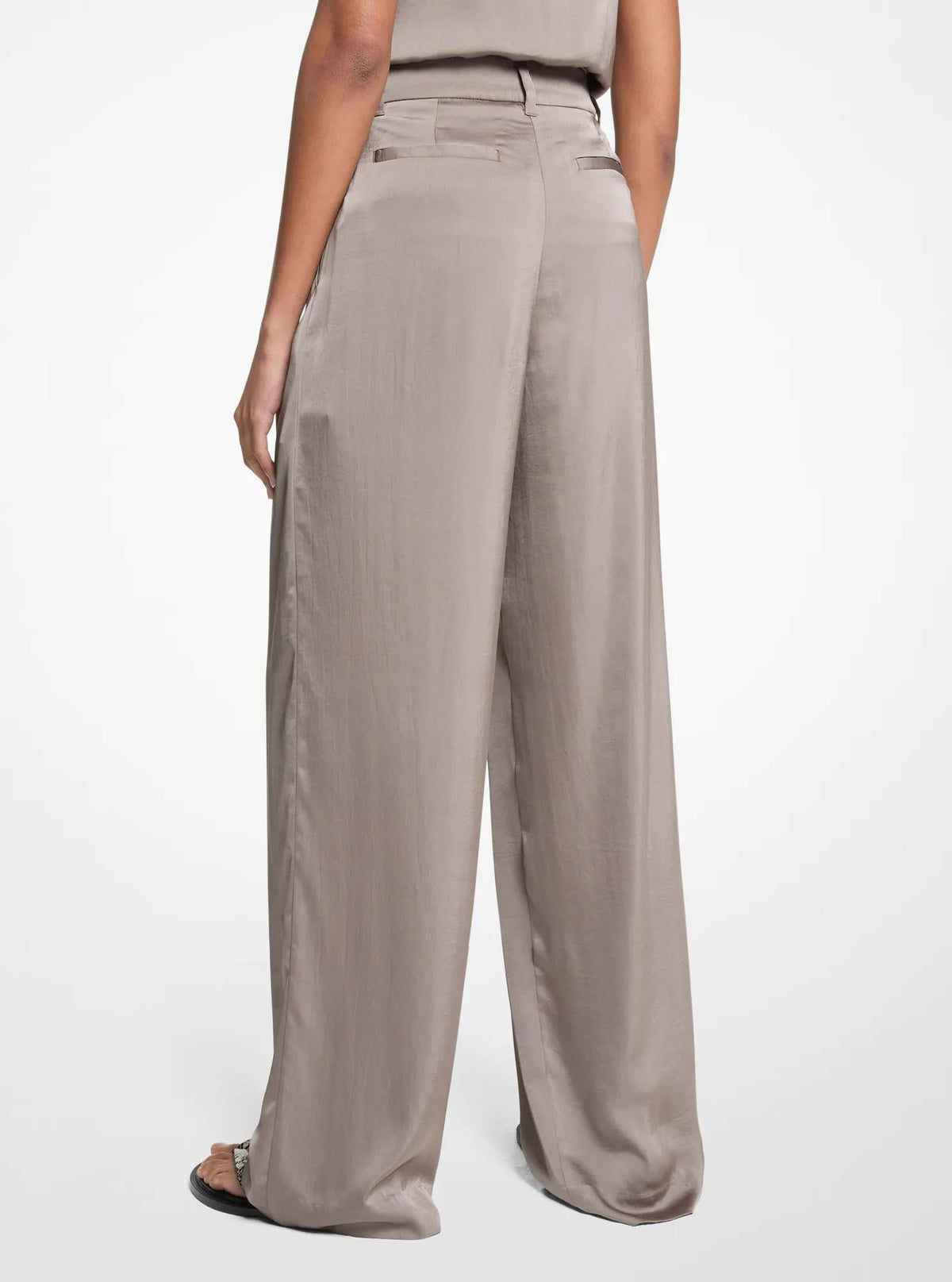 Pantalón de satén de pierna ancha