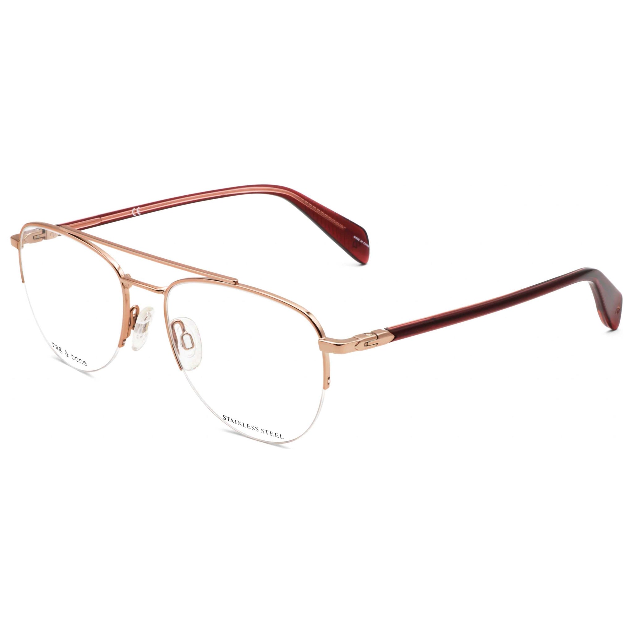 Montura para gafas de hombre 54 mm color rojo y dorado