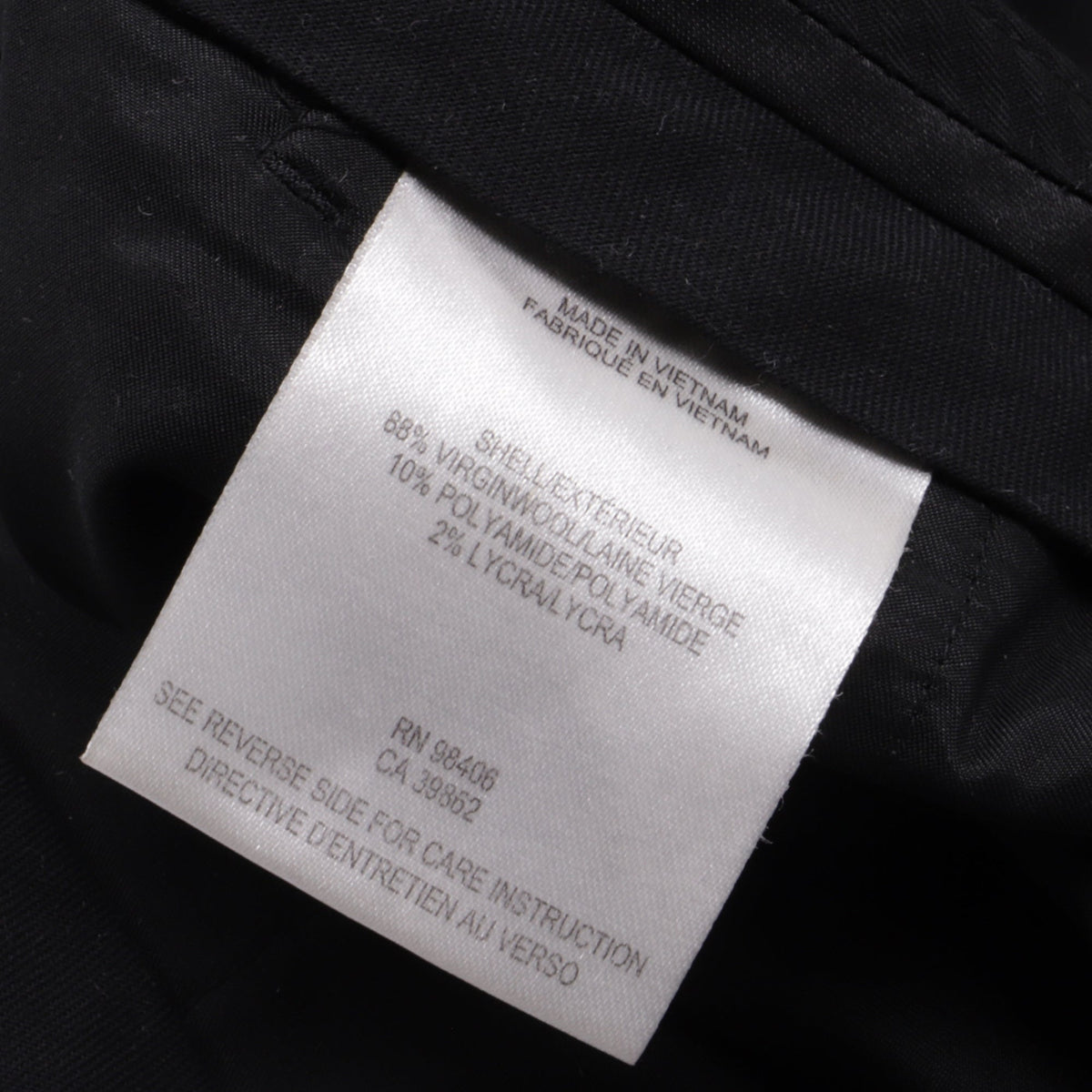 Pantalón de lana de corte ajustado color negro