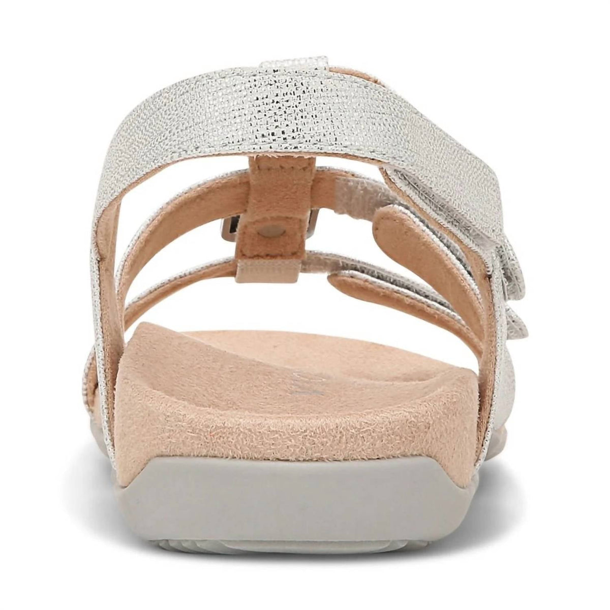 Sandalias de mujer de lino color plateado