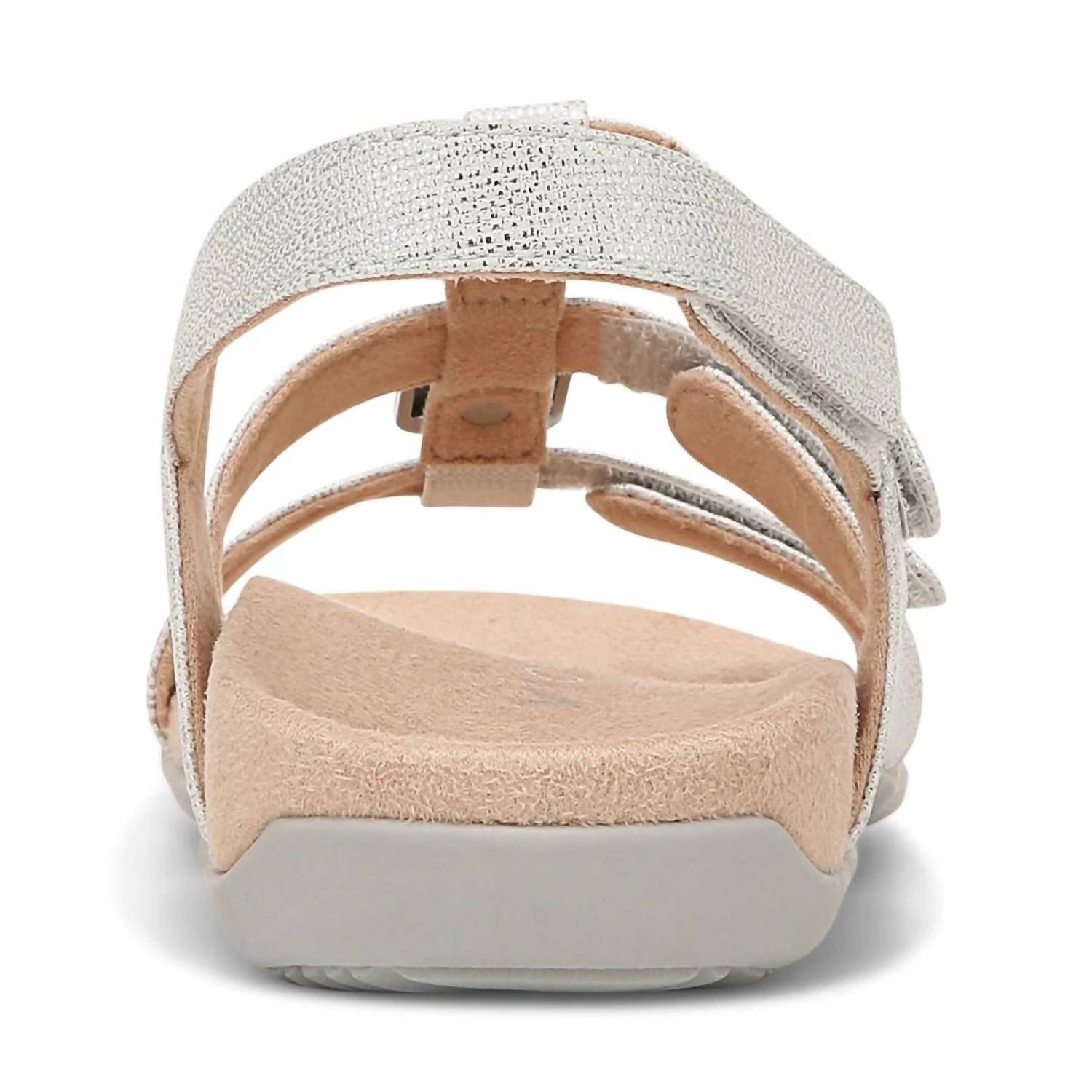 Sandalias de mujer de lino color plateado