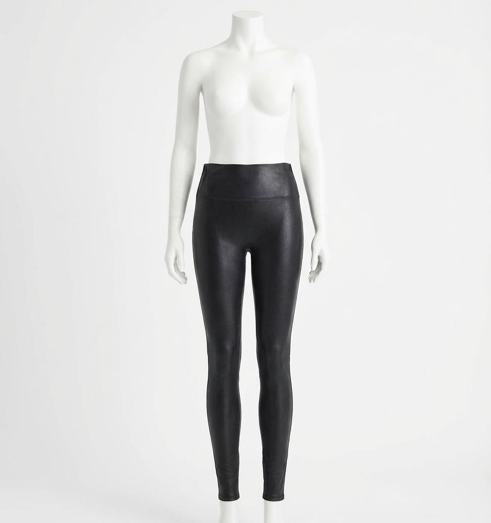 Leggings de efecto cuero color negro