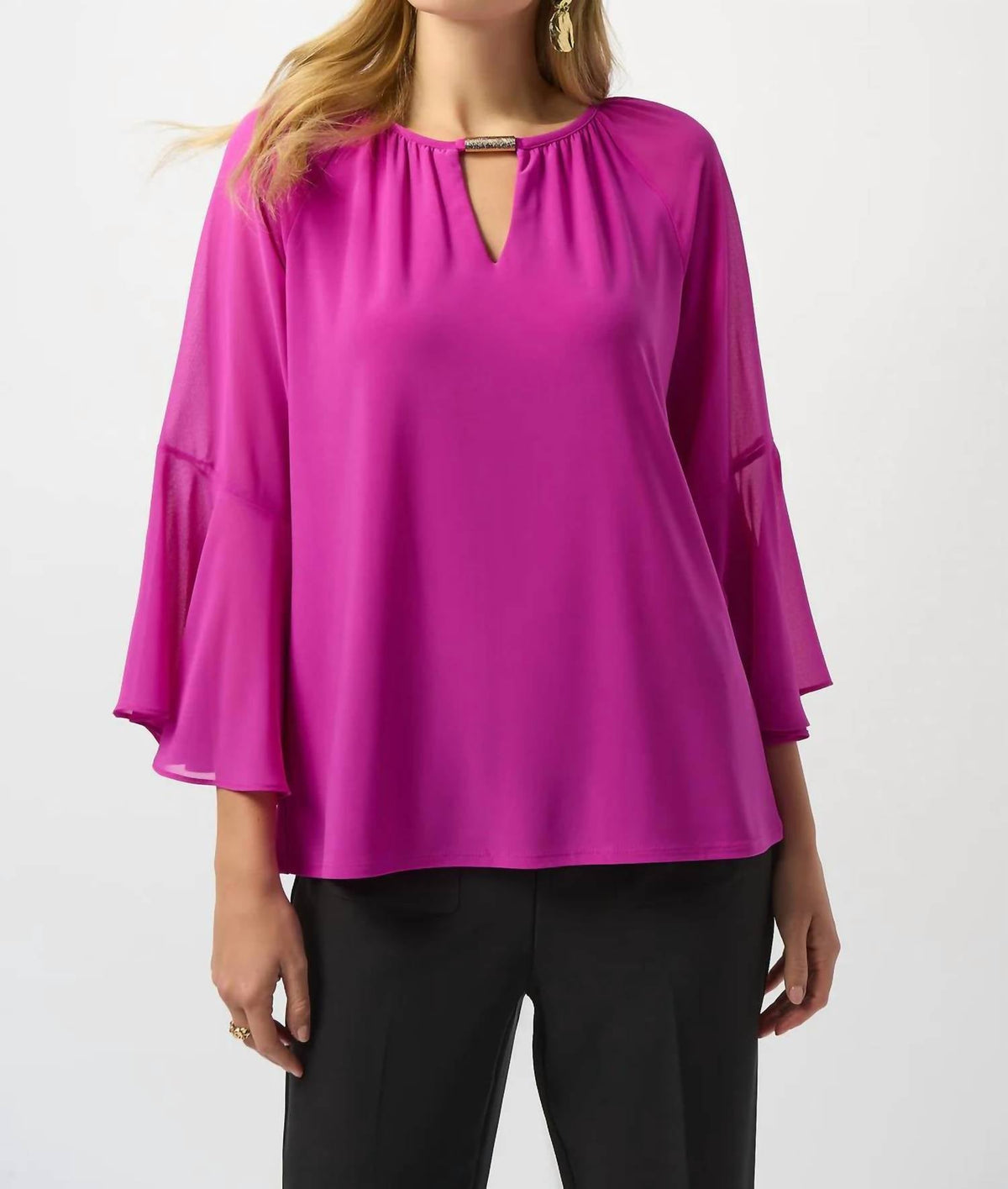 Top de gasa color violeta