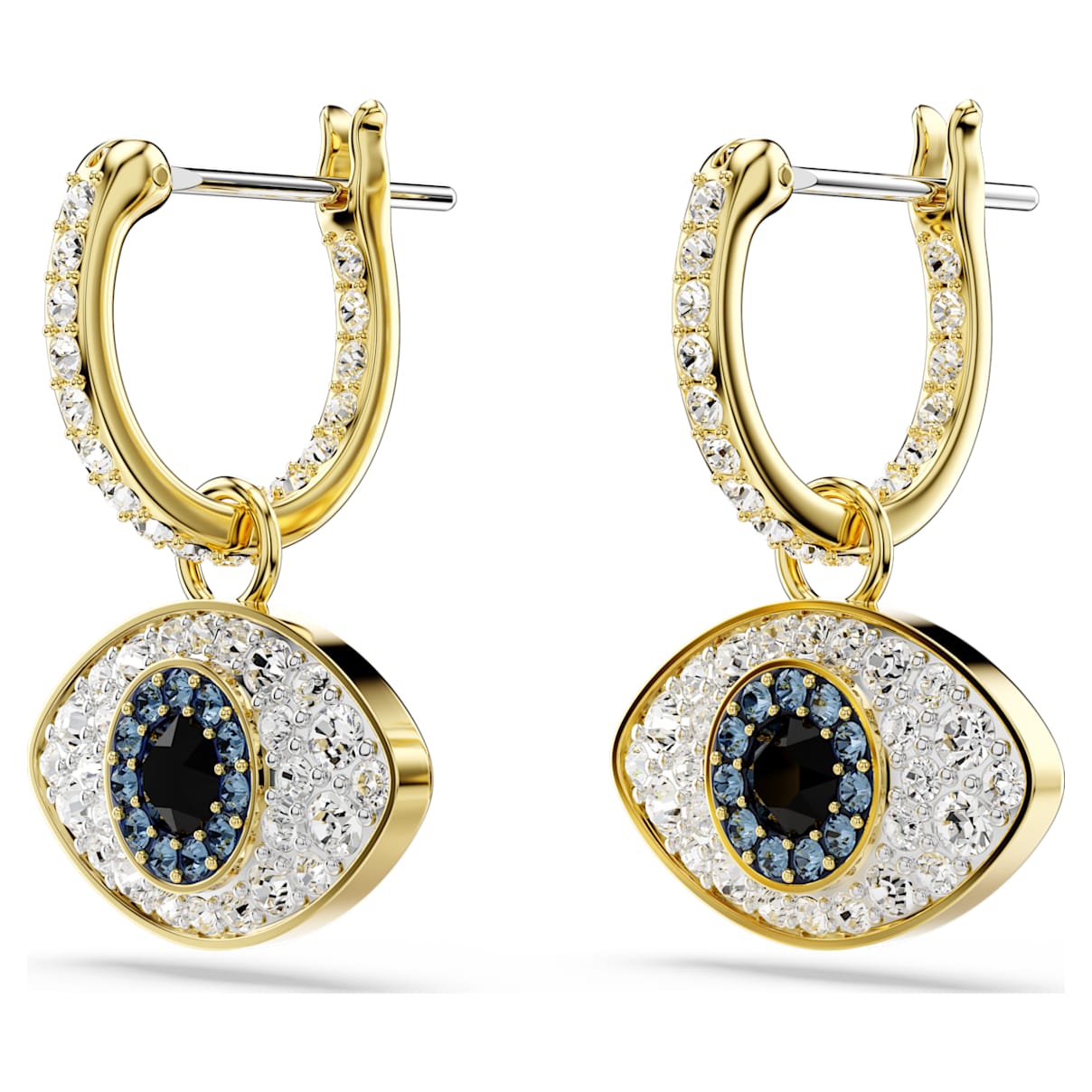 Aretes color azul y dorado