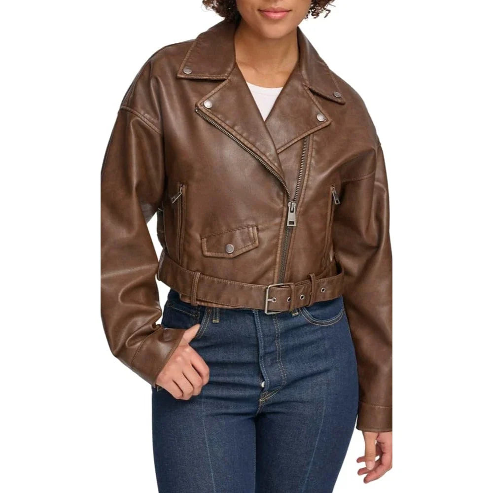 Chaqueta de mujer de efecto cuero