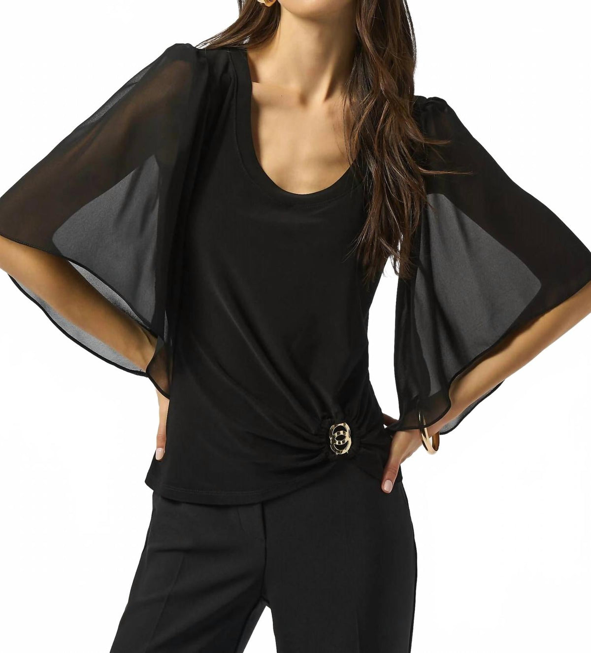 Top de gasa color negro