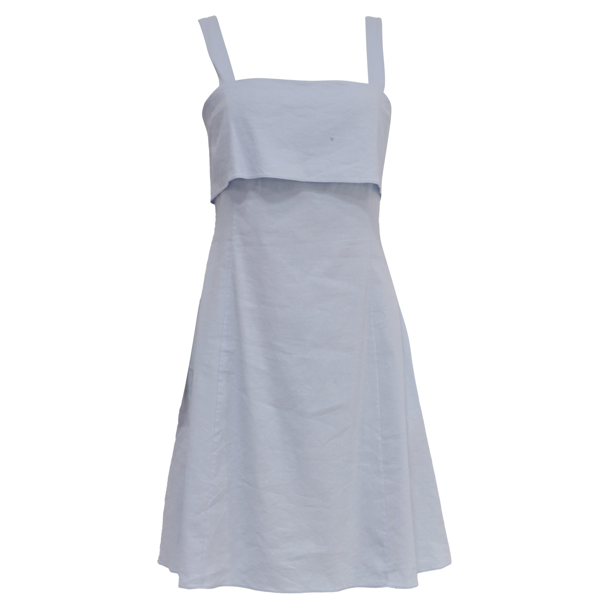 Vestido de lino corto color azul claro
