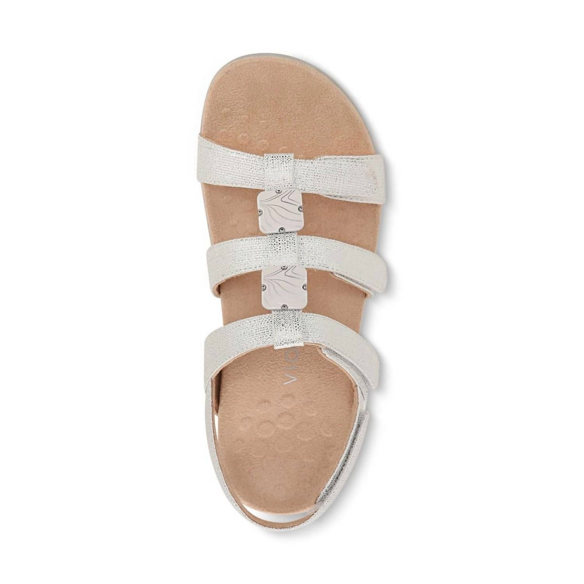 Sandalias de mujer de lino color plateado
