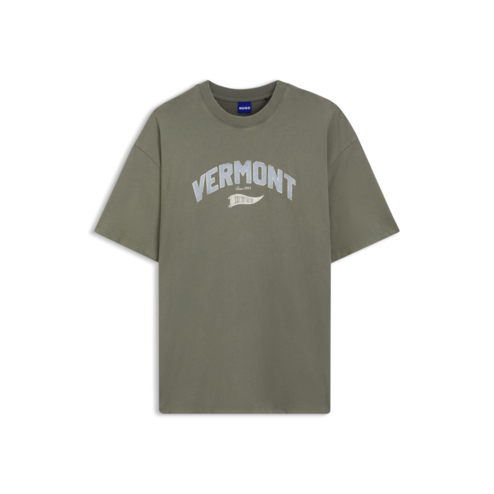 Camiseta de algodón de corte amplio con estampado
