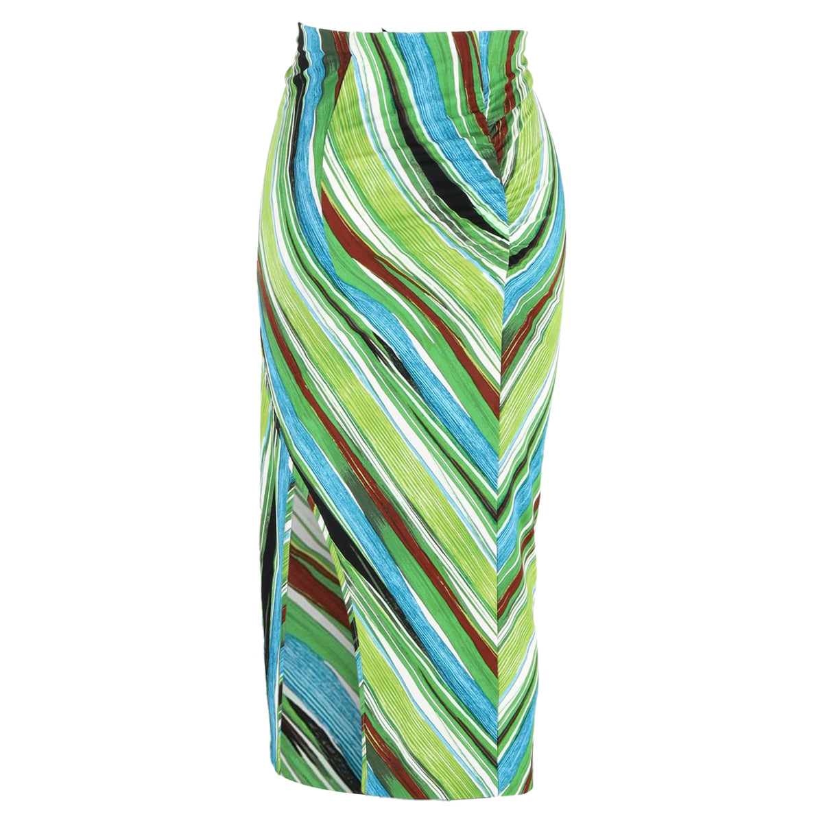 Falda midi a rayas multicolor