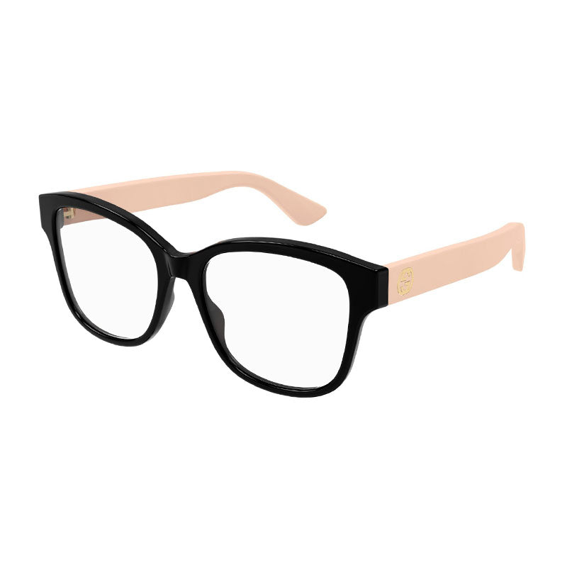 Gucci Cuadradas Marco Completo, Marco Negro y Lentes Demo Transparentes Gg1340O001