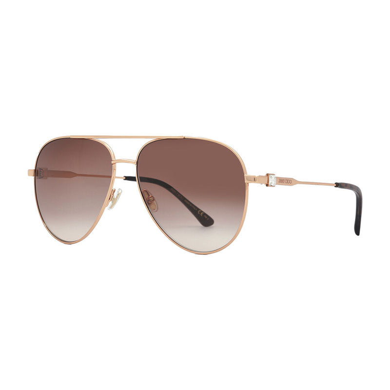 Gafas color café y dorado