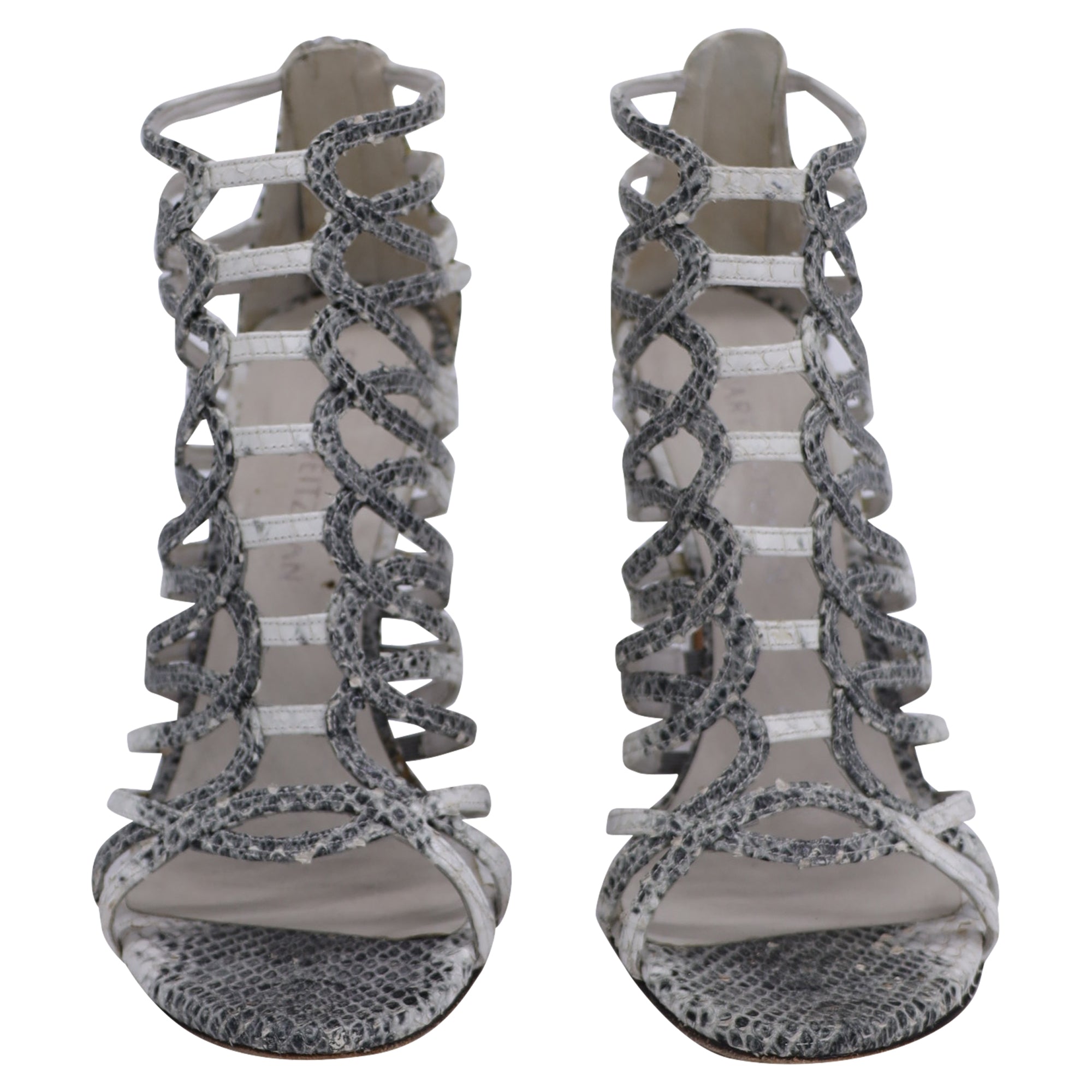 Sandalias de cuero color gris