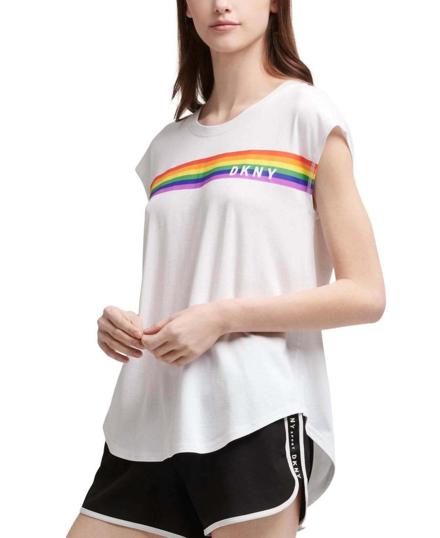 Camiseta color blanco y multicolor