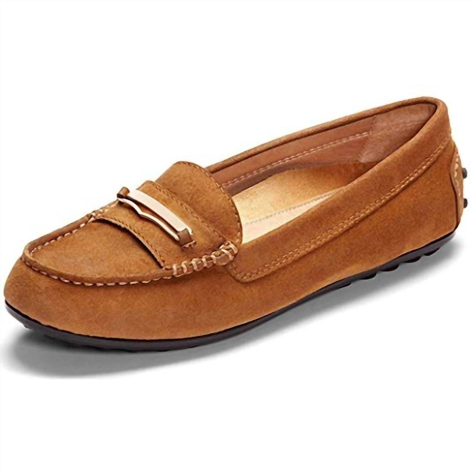Mocasines de mujer color caqui