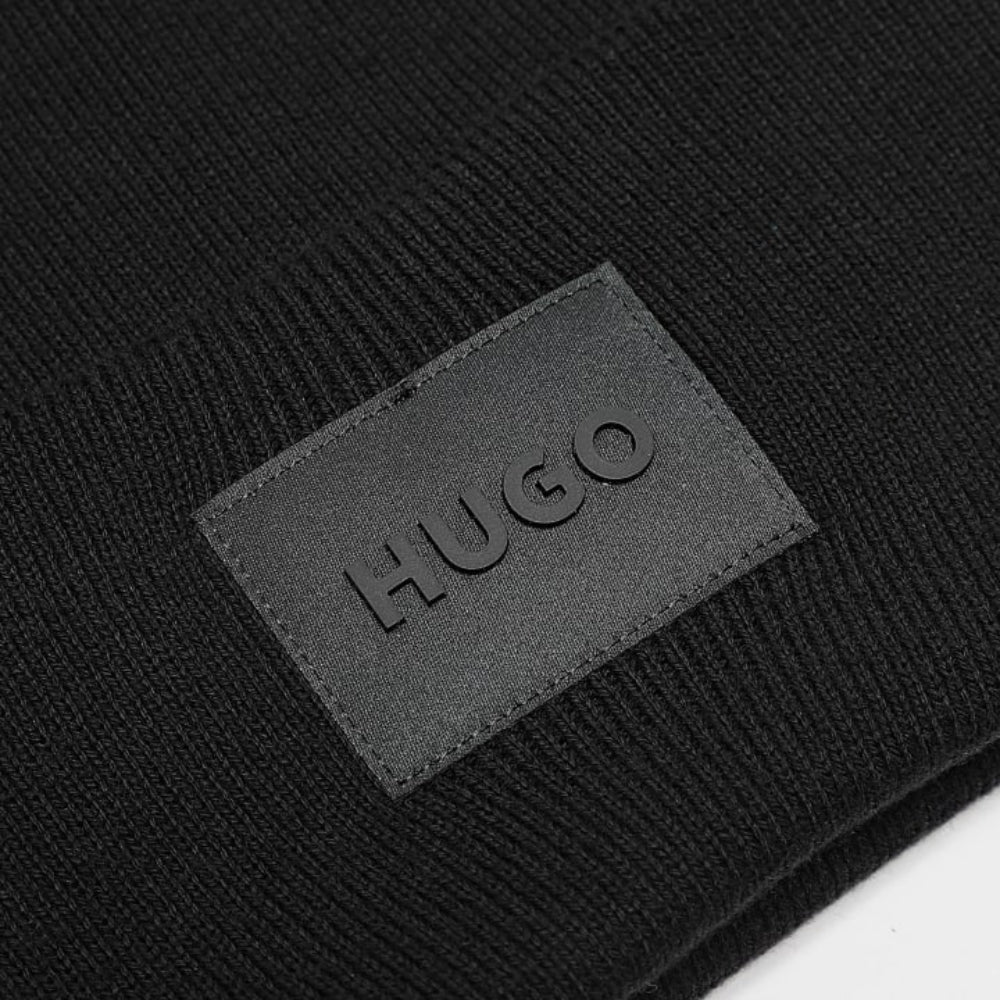 Gorro tejido de hombre de algodón color negro