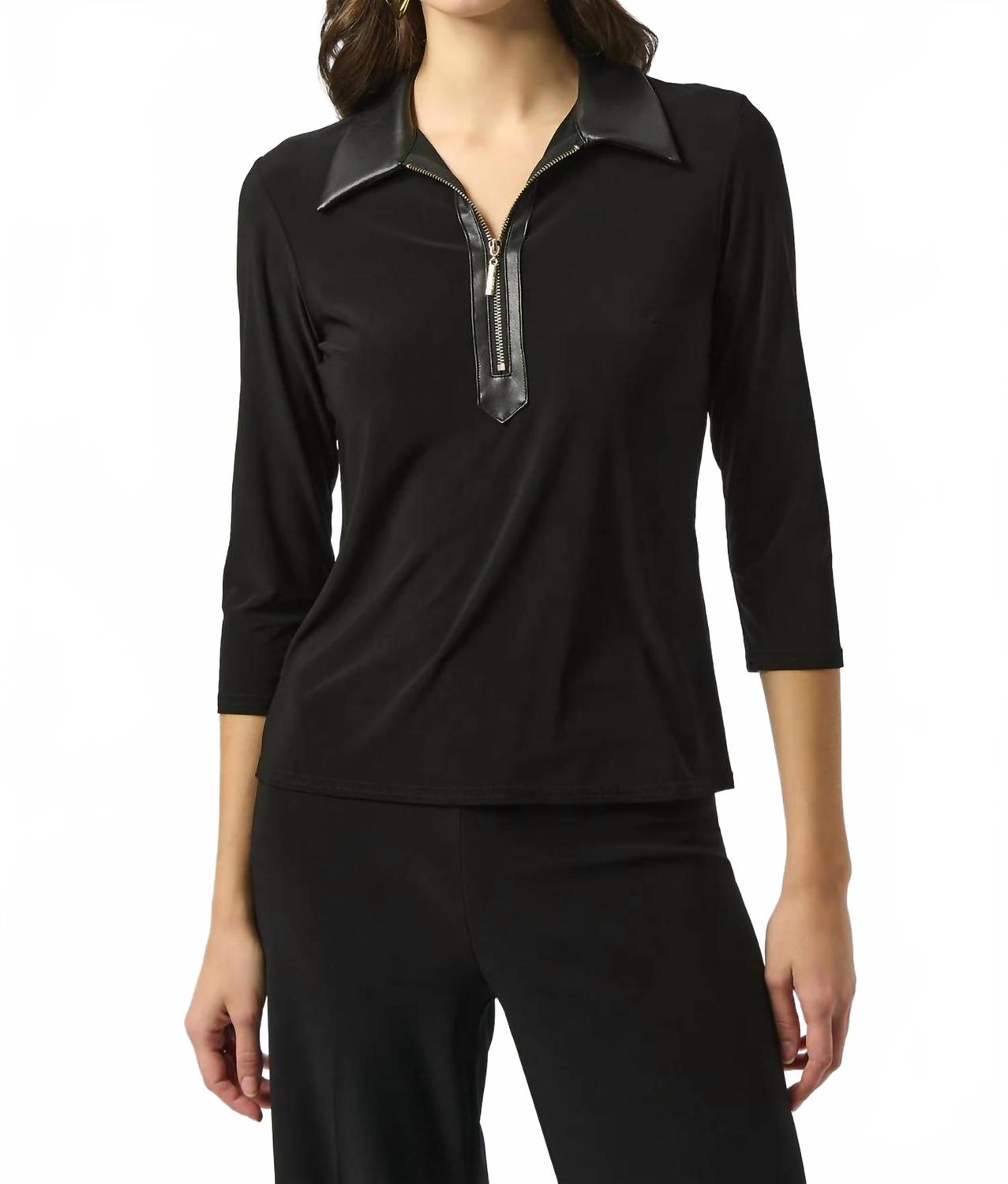 Top de manga larga color negro