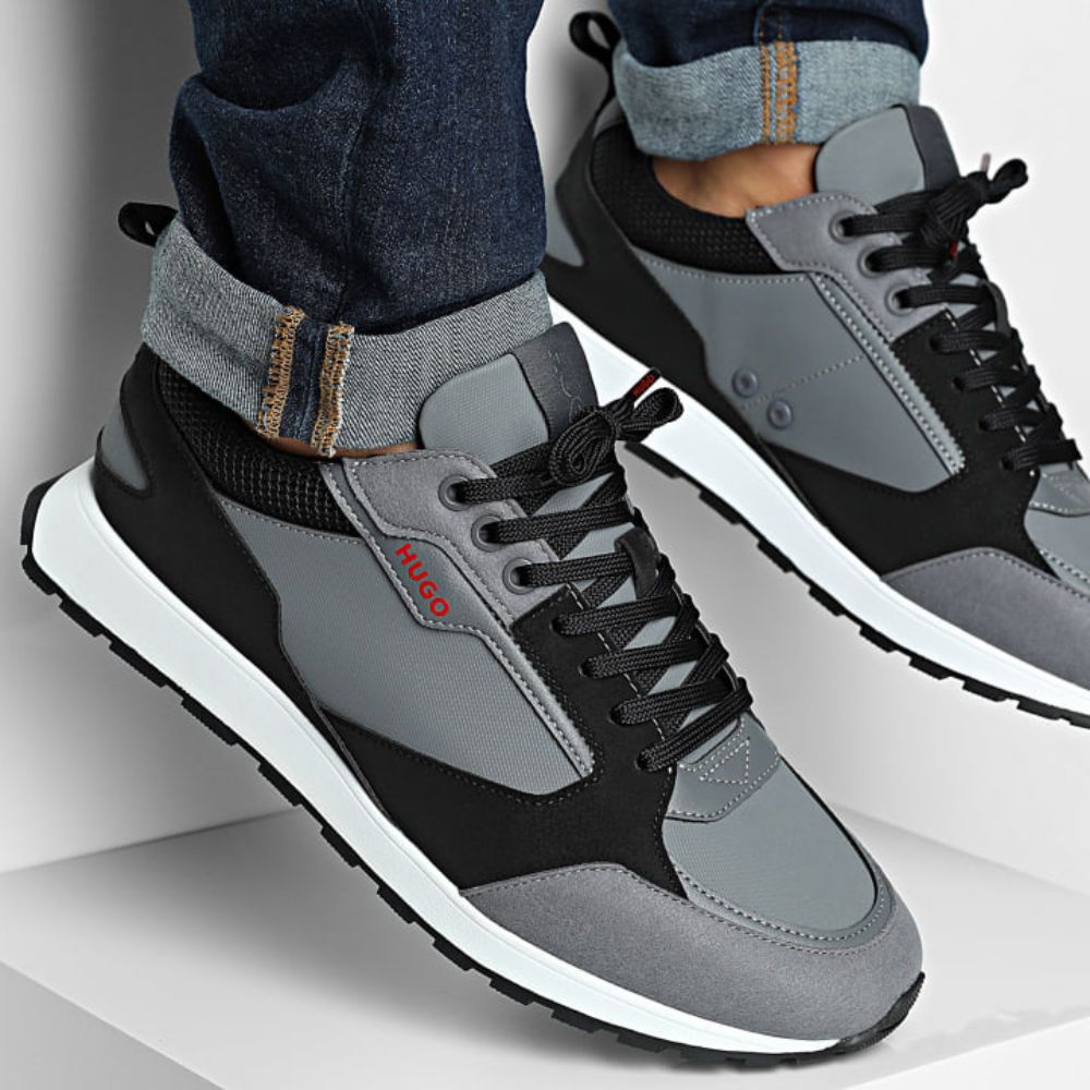 Tenis de hombre de gamuza color negro