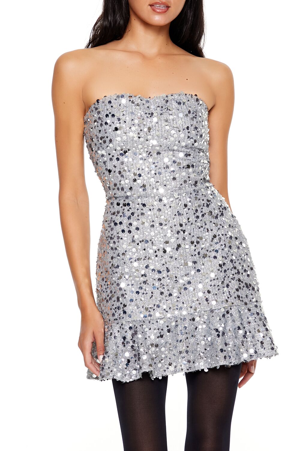 Vestido corto con lentejuelas