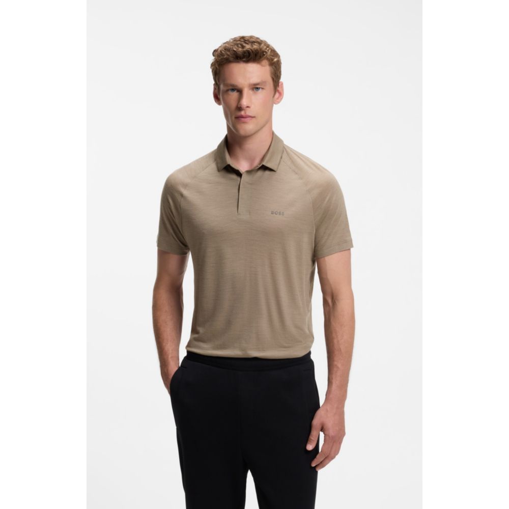 Polo de mezcla de lana de corte ajustado