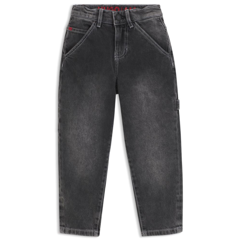 Jean infantil de mezclilla de corte amplio color negro