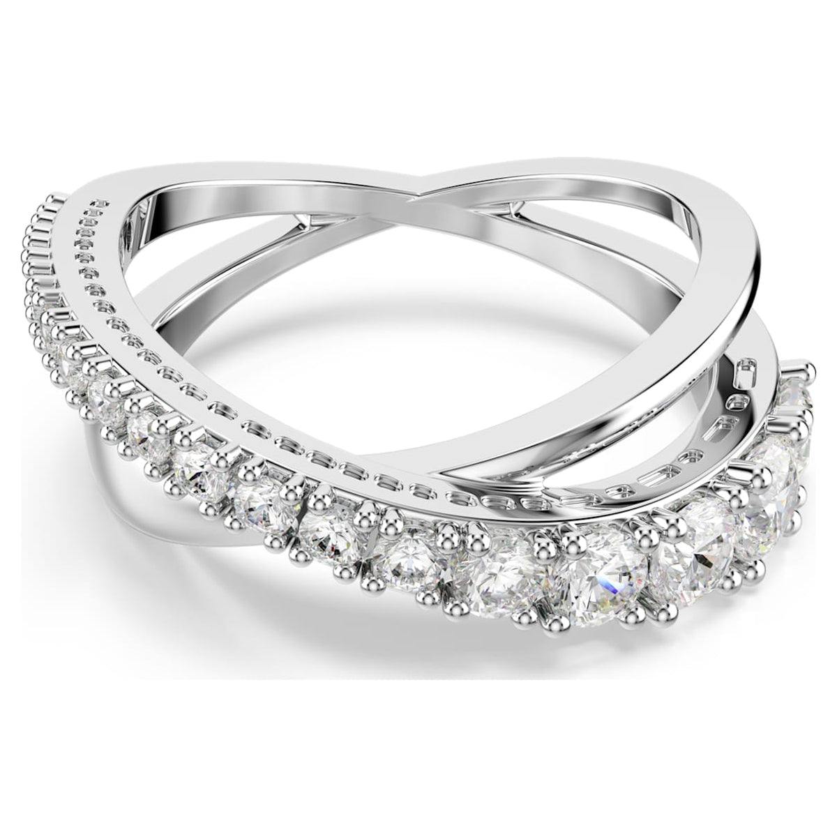 Anillo color blanco y plateado
