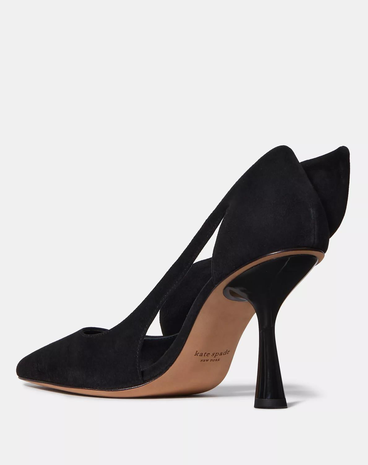 Tacones de mujer de gamuza color negro