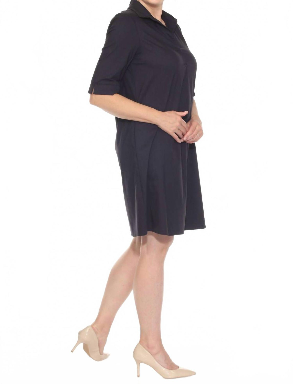 Vestido con pliegues color azul