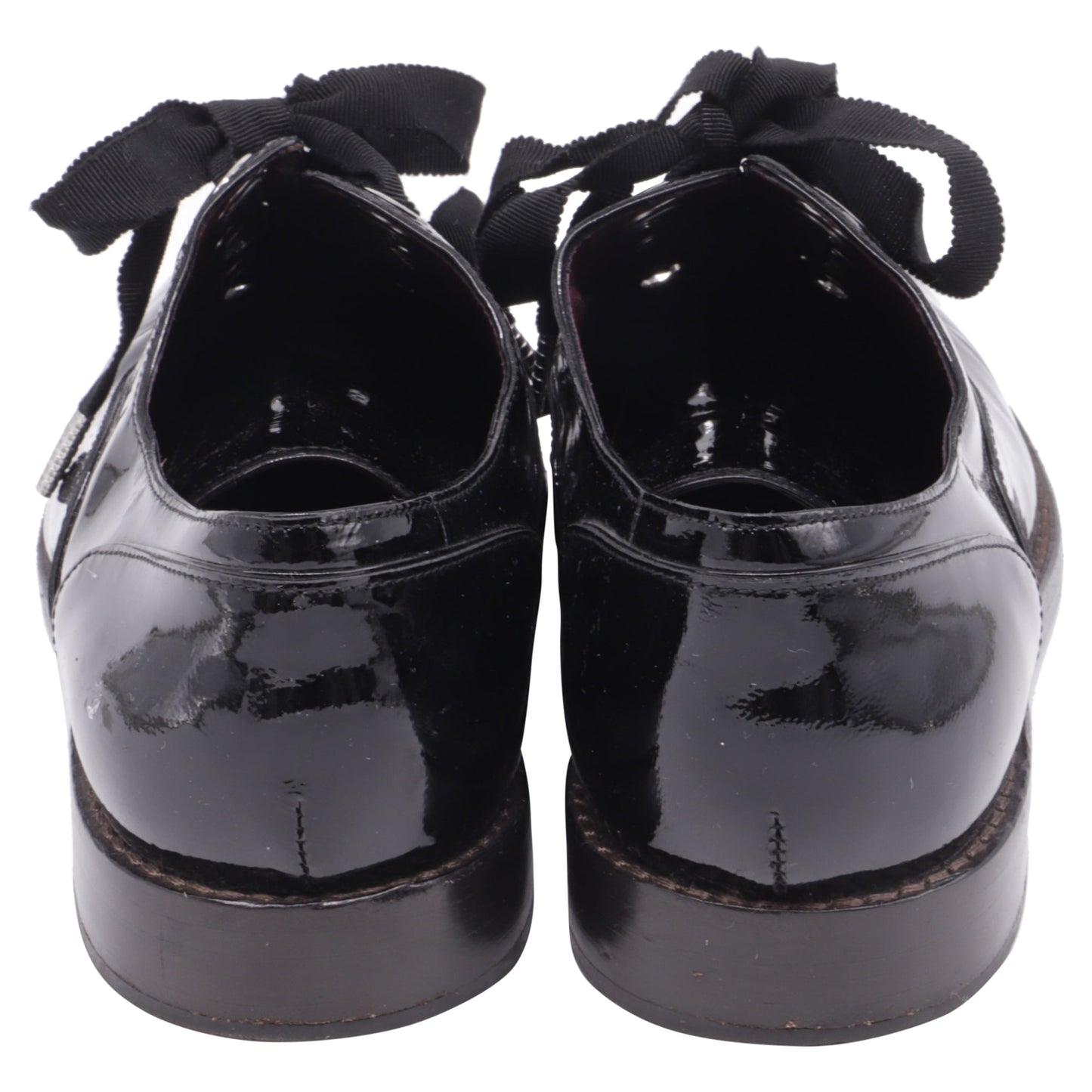 Zapatos de cordones de cuero color negro