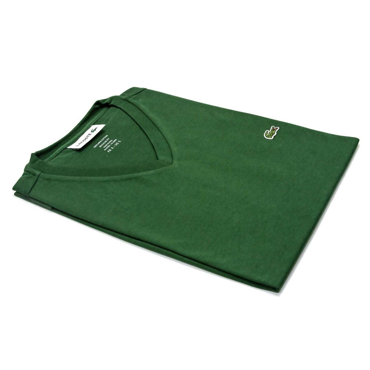 Camiseta de hombre de manga corta con cuello en V color verde