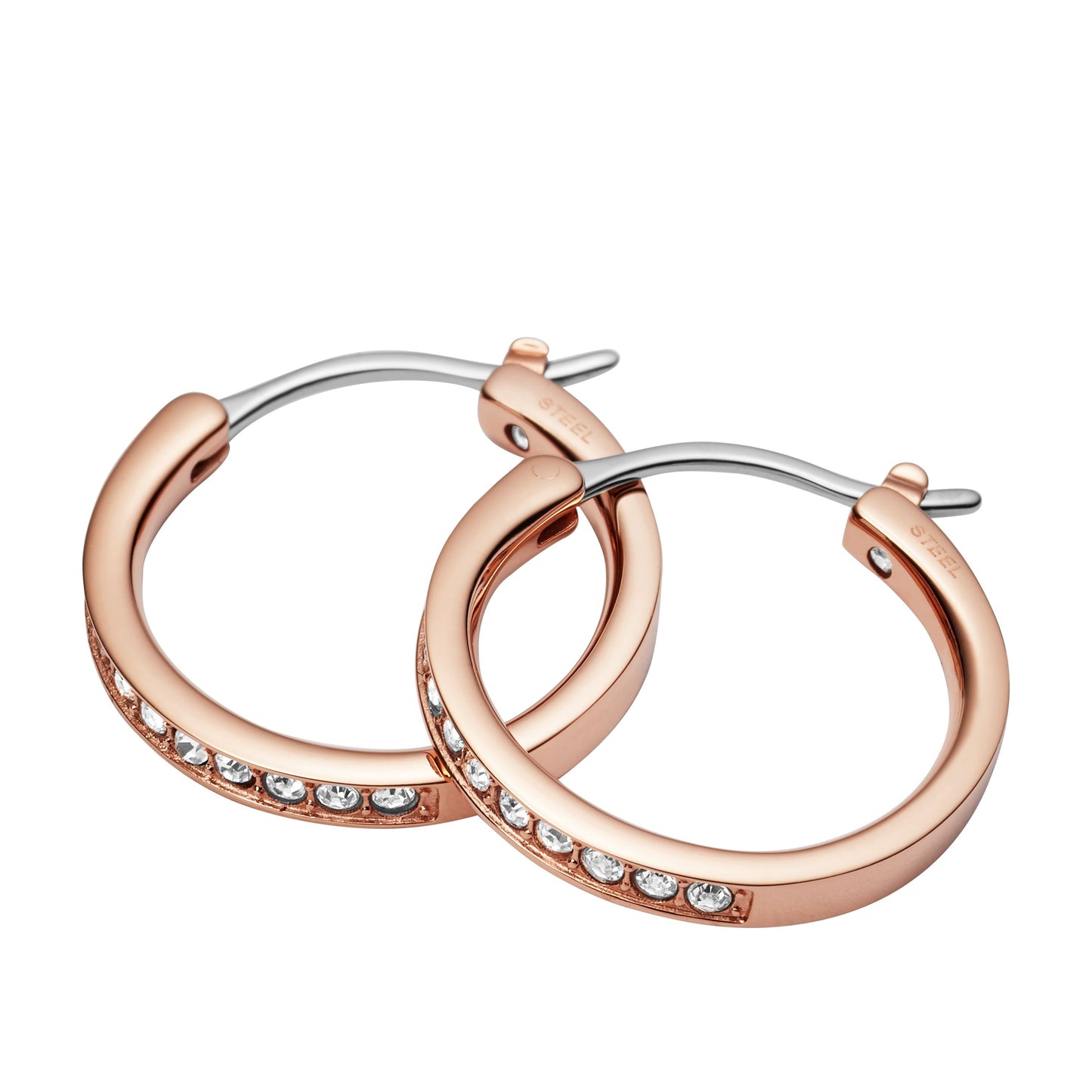 Aretes de mujer de acero inoxidable color oro rosa