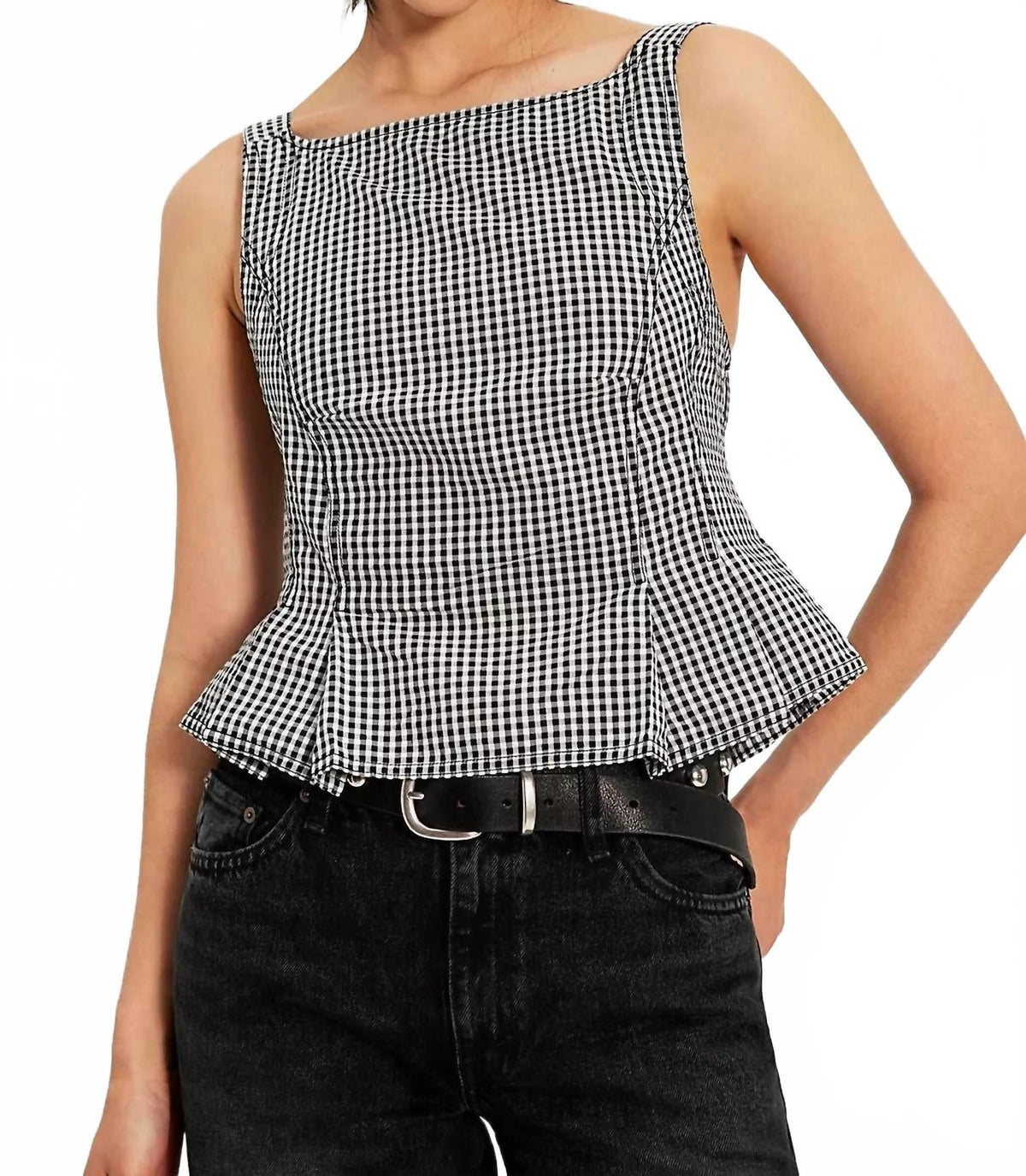 Top color negro y blanco
